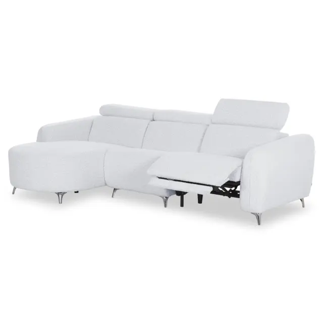 ΚΑΝΑΠΕΣ ΑΡΙΣΤΕΡΗ ΓΩΝΙΑ 3Θ ΜΕ RECLINE FB93317.01L ΑΝΟΙΧΤΟ ΓΚΡΙ ΥΦΑΣΜΑ 275x160x104Yεκ