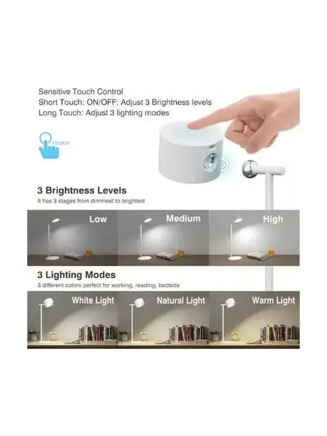 LED Φωτιστικό Γραφείου σε Λευκό Χρώμα 132905 3