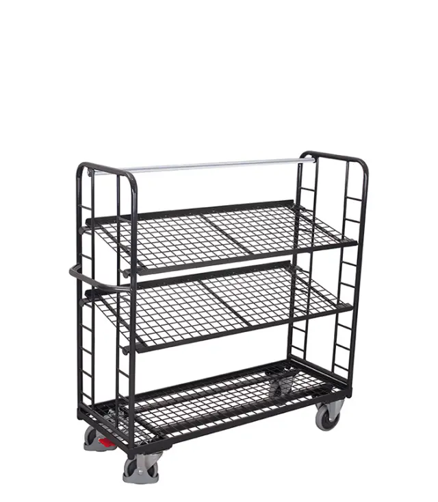 Variofit sw-640.225/AG Τρόλεϊ Μεταφοράς 3 Επιπέδων με Επικλινή Ράφια για Φορτίο Βάρους ως 400kg