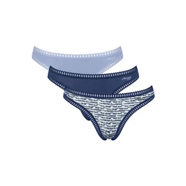 Sloggi Γυναικείο String GO Crush String - Τριπλό Πακέτο, Χρώμα Πολύχρωμο-Μπλε-Γαλάζιο - XL