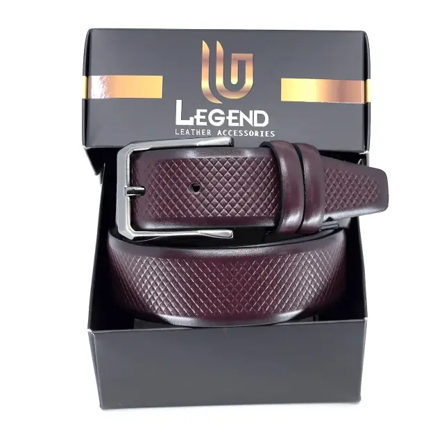 Μπορντό Ζώνη P.U. Leather 3,5 cm 2