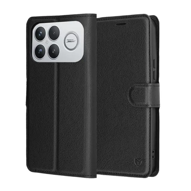 Techsuit® Leather Folio Θήκη Βιβλίο για Xiaomi Poco F8 Ultra-Black