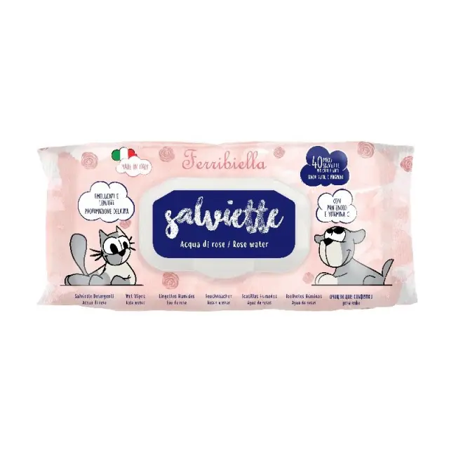 Ferribiella Υγρά Μαντηλάκια Καθαρισμού Rose Water 40pcs