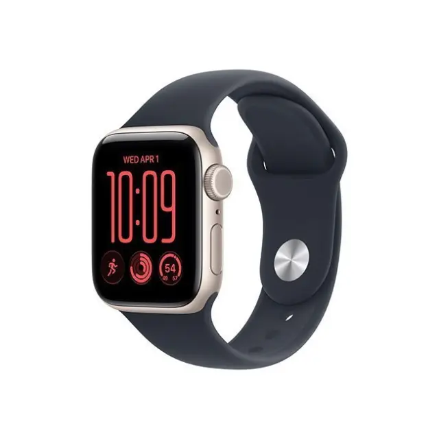Apple Watch SE 3 GPS & Cellular 40mm Starlight Aluminium Case with Sand Sport Band M/L 2