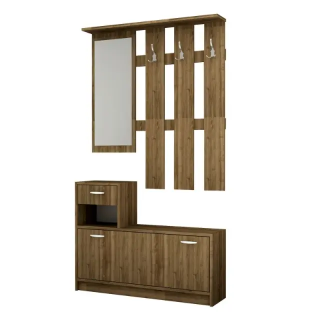 Έπιπλο εισόδου Raynold Megapap χρώμα καρυδί 100x30x180εκ. 2