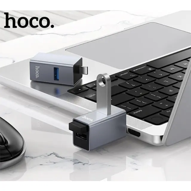 Hoco Hub 3 Θυρών USB 3.0 με σύνδεση USB-C Γκρι HB54A 2