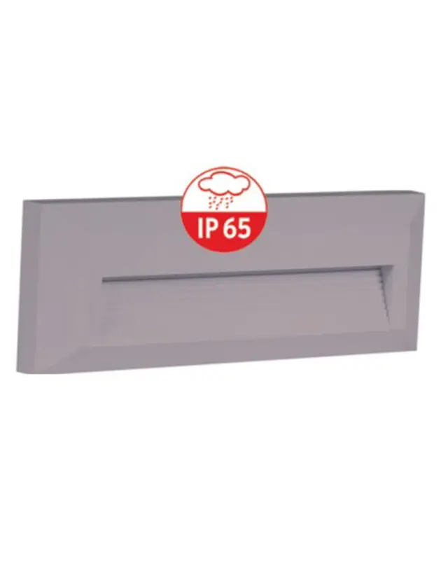 ΦΩΤΙΣΤΙΚΟ ΑΠΛΙΚΑ LED SLIM 230X80X28mm 3W 3000k 100lm IP65 ΠΛΑΣΤΙΚΟ ΓΚΡΙ SEASIDE UNIVERSE