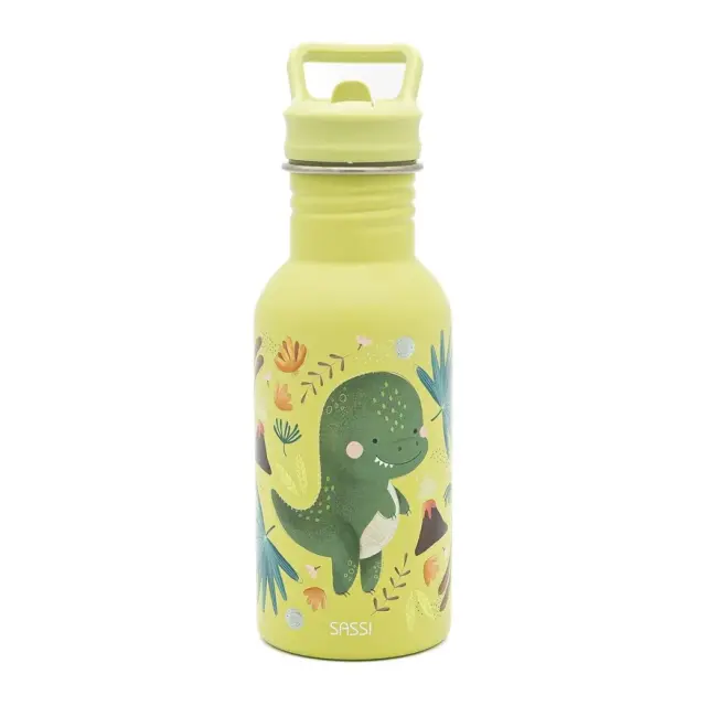 Sassi Ανοξείδωτο Παγούρι με Καλαμάκι 500ml Cracky The Dinosaur