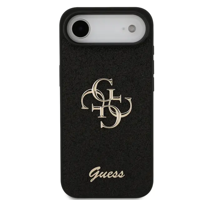Guess PU Fixed Glitter 4G Metal Logo Case for iPhone Air Black 3