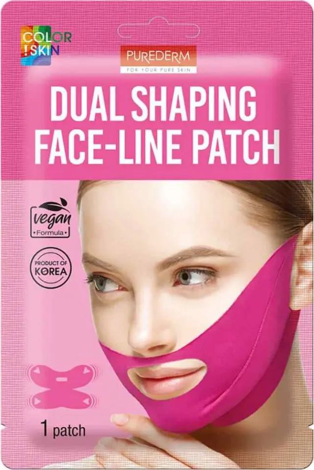 Purederm Dual Shaping Face-Line Patch Μάσκα Ανόρθωσης & Σύσφιξης Πιγουνιού 1τμχ