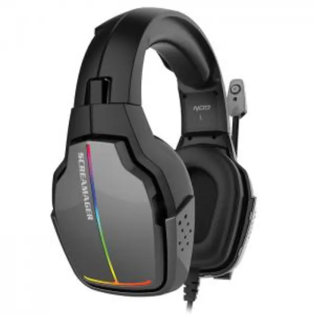 Gaming headset με αναδιπλούμενο μικρόφωνο και rainbow RGB LED φωτισμό. 2