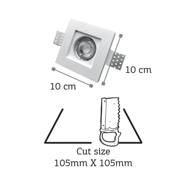 InLight Χωνευτό σποτ λευκό από γύψο 1XGU10 D:10cm (Χ0005) 2