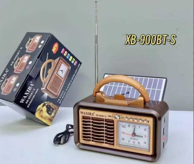 Επαναφορτιζόμενο ραδιόφωνο Retro με ηλιακό πάνελ - XB-9009BTS - 890021 - Brown 2