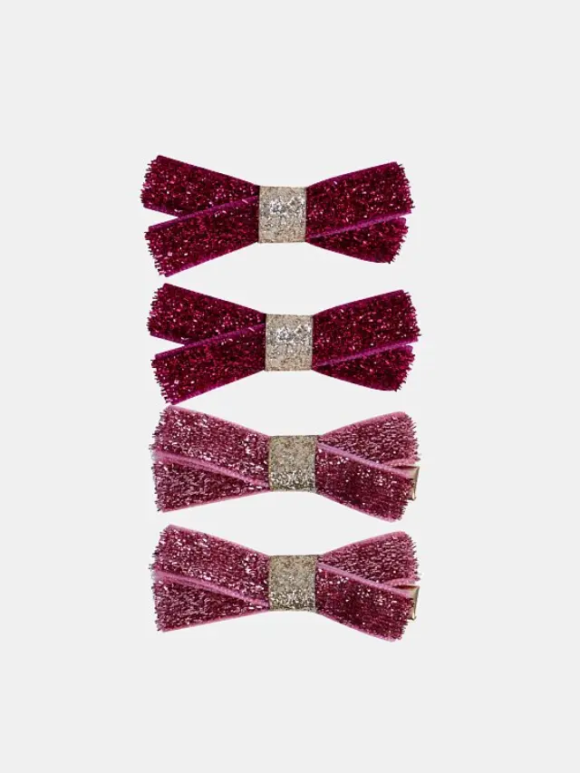 Παιδικά Τσιμπιδάκια Μαλλιών Glitter Bows ΠΟΛΥΧΡΩΜΟ - One Size