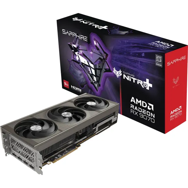 Sapphire Radeon RX 9070 Nitro+ Gaming OC (grey, RDNA4, GDDR6, 3x DisplayPort, 1x HDMI)