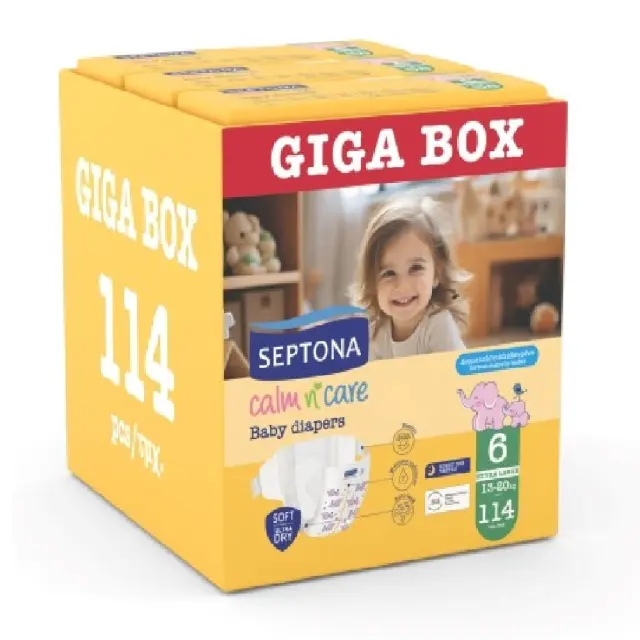 Septona Calm N' Care Πάνες Giga Box Extra Large No6 (13-20Kg) 114τεμ (3*38τεμ)