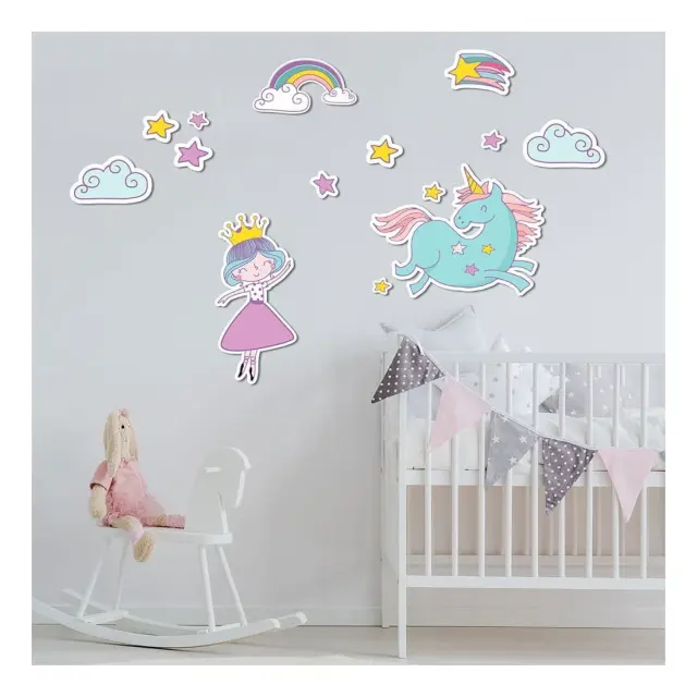 Αυτοκόλλητα Τοίχου Βινυλίου Ango Unicorns Princess 11113