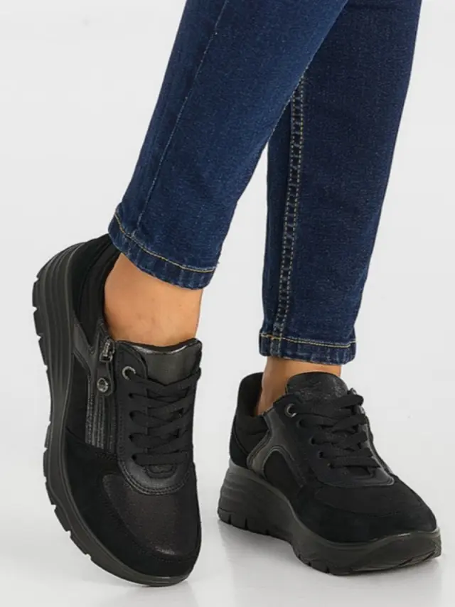 Imac Sneakers Γυναικείο δέρμα Μαύρο IMA/856870 NERO 2