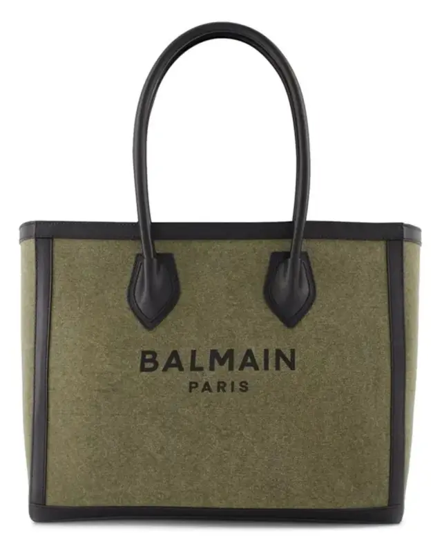 Balmain B-Army 42 Canvas Tote Πράσινη / Μαύρη - One Size