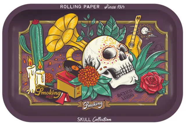 Smoking Rolling Tray Δίσκος Small - Skull Mexico Lindo (28x18cm)