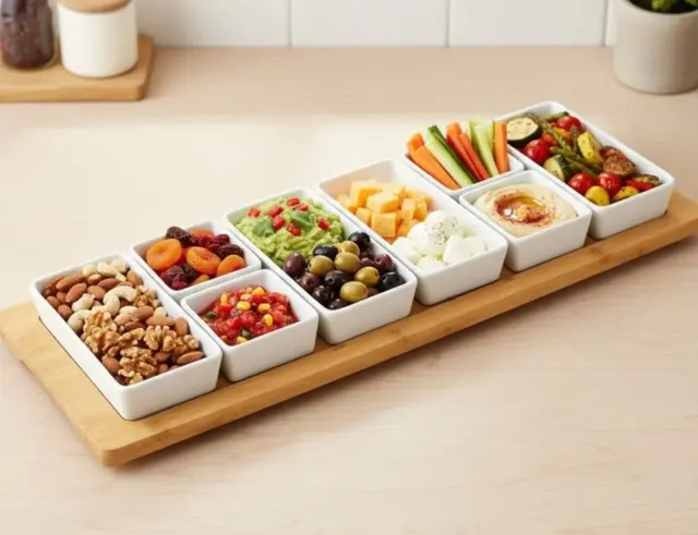 Ορντεβιέρα Σερβιρίσματος Excellent Houseware με 8 μπολ και δίσκο - 9 τεμάχια 210001500 2