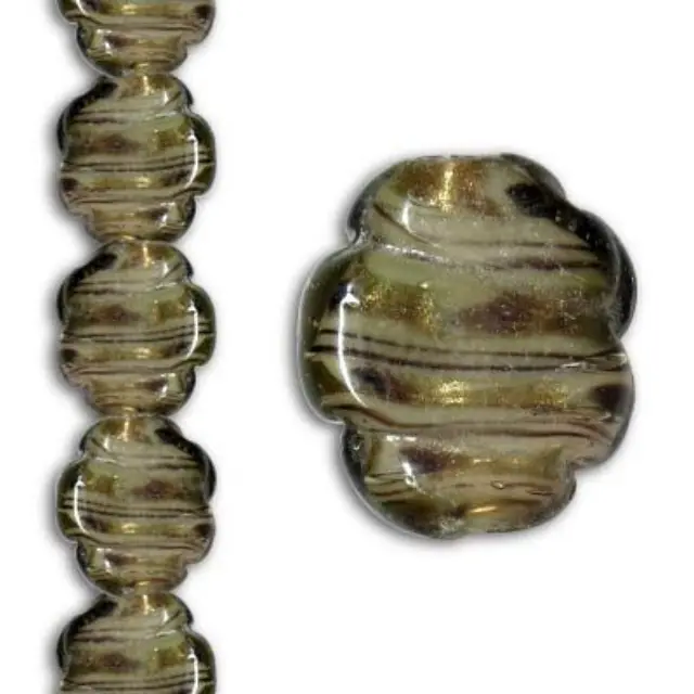 Χάντα Γυάλινη Swirl - Grey Metallic Cloud 26mm ~7τεμ