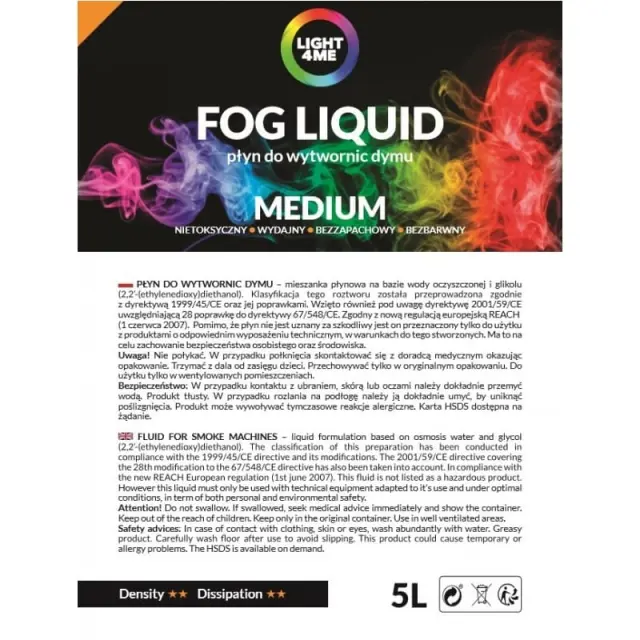 LIGHT4ME fog liquid for smoke machine medium 5L 2