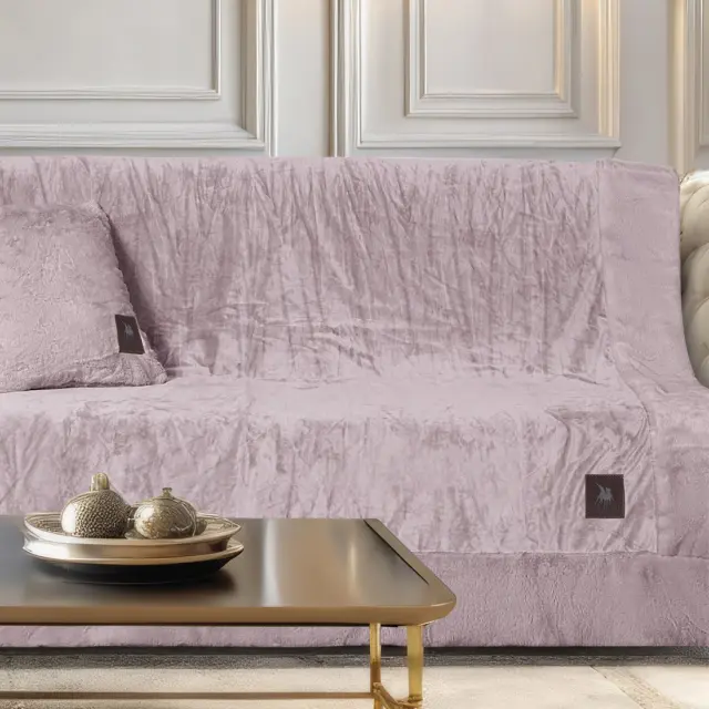 Ριχτάρι Τριθέσιο 180x300 Velvet Premium Greenwich Polo Club 3969 Nude 100% Πολυέστερ 2