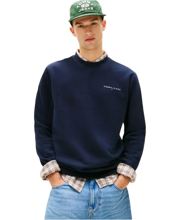 Tommy Hilfiger - Ανδρικό Φούτερ Tjm Linear Regular Fit DM0DM20249-C1G Μπλε Σκούρο