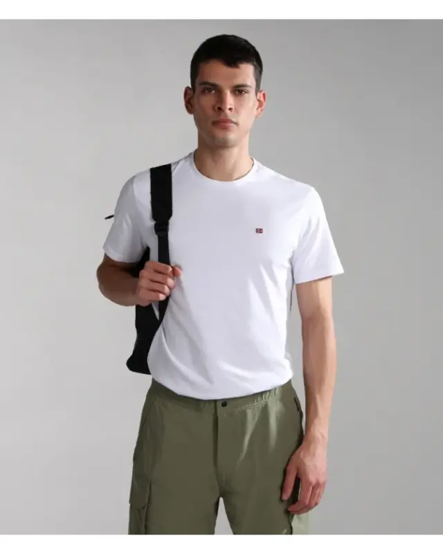 Napapijri - Ανδρικό T-shirt Salis Ss Sum Regular Fit NP0A4H8D-002 Λευκό - M