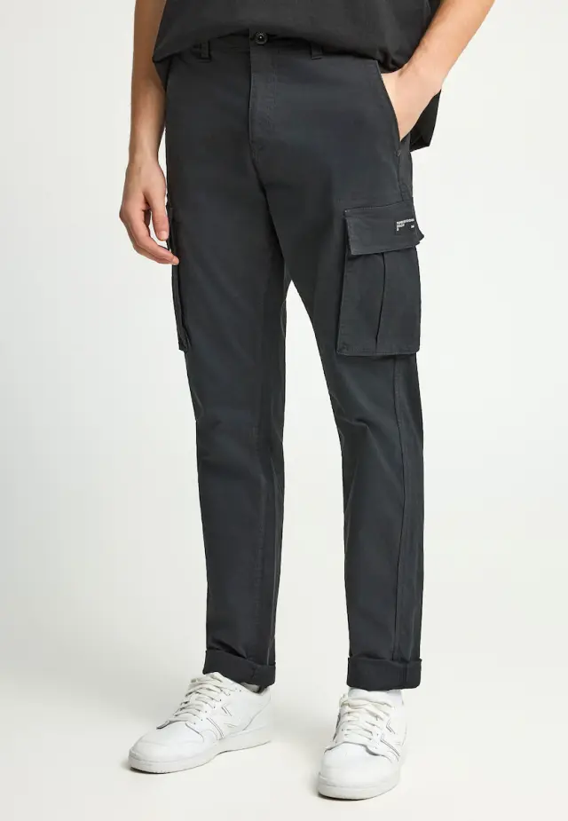 Funky Buddha Cargo Elastic Trousers in Regular Fit Black FBM013-002-02 - 40