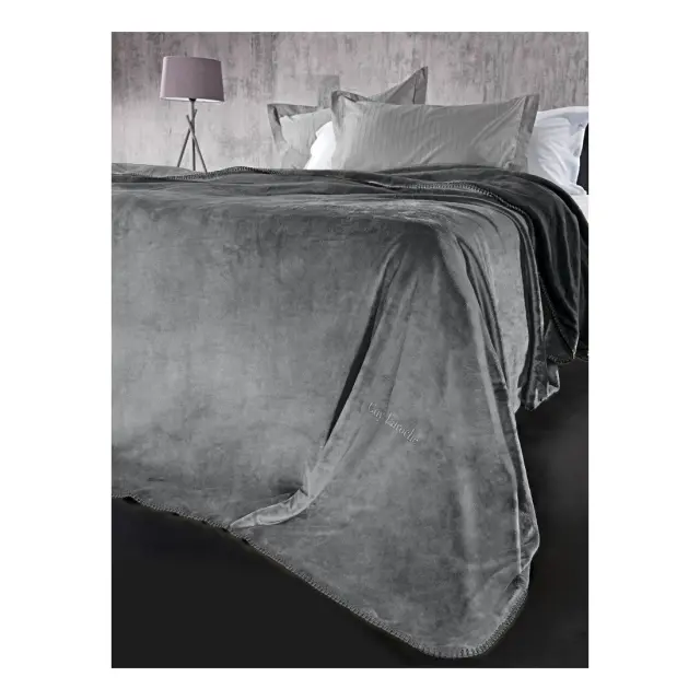 Σετ Κουβέρτα Υπέρδιπλη 2 Τεμαχίων Guy Laroche Velvet Cement 220x240
