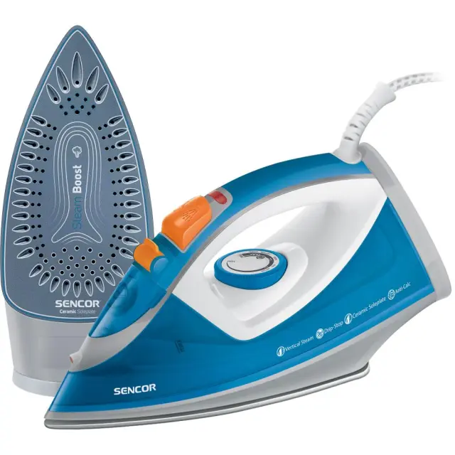 Σίδερo Ατμού Sencor SSI 7710BL 2400W 300ml με Κεραμική Πλάκα Drip-Stop Τεχνολογία και Πίεση Ατμού 120g/min Μπλε