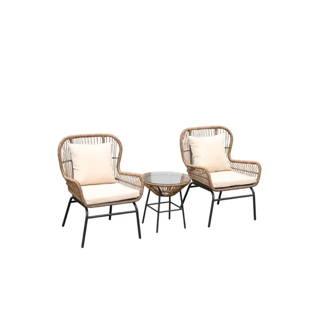 Μαξιλάρι SALSA Σετ Μαύρο/Φυσικό/Μπεζ Wicker φ50cm+2πολ