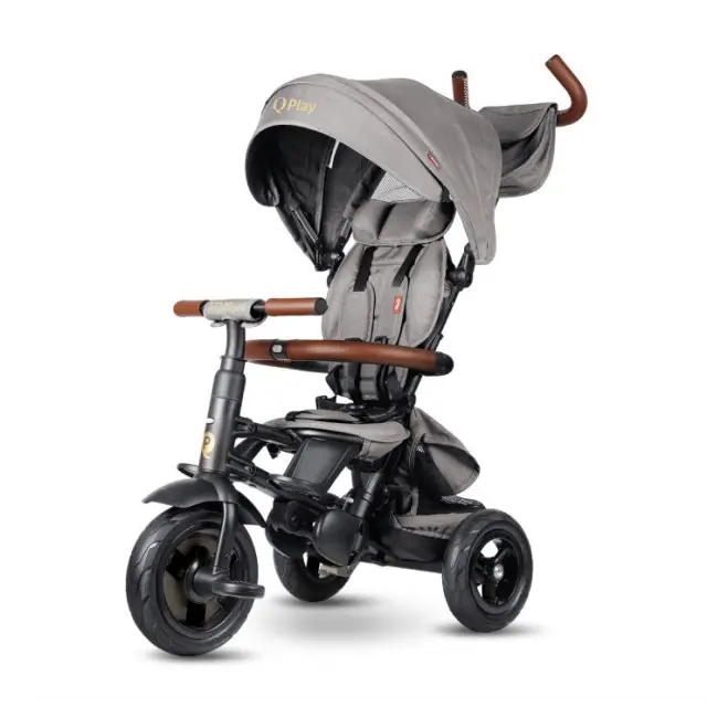 QPlay Rito Deluxe Αναδιπλούμενο Τρίκυκλο Ποδήλατο Grey 10+ Μηνών