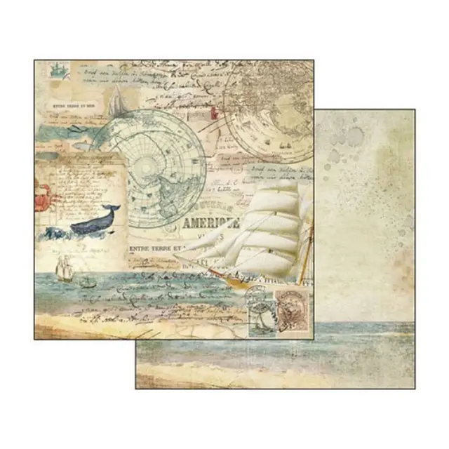 Σετ 10 Χαρτιά Scrapbooking Stamperia Διπλής Όψης - Around The World - 20.3x20.3cm 3