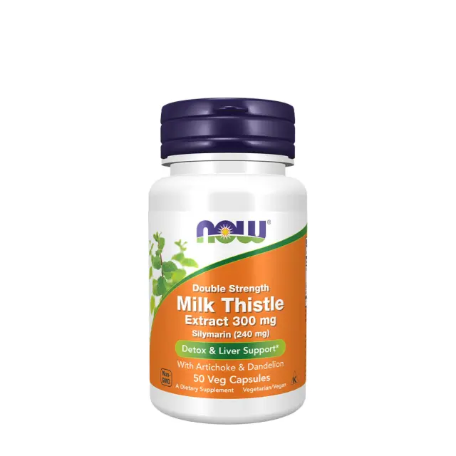 Now Foods Milk Thistle Extract, Double Strength 300 mg 50 Veg Capsules