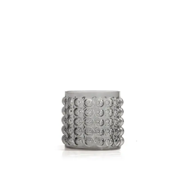 Nef-Nef Homeware Βαζάκι Γυάλινο Διακοσμητικό Olmo 16x17 Grey
