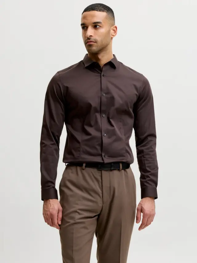 JPRBLAPARMA SHIRT L/S NOOS - Chocolate Torte 2