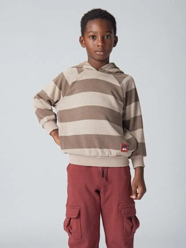 Παιδικό Φούτερ για Αγόρια Striped Vibes ΚΑΦΕ 2