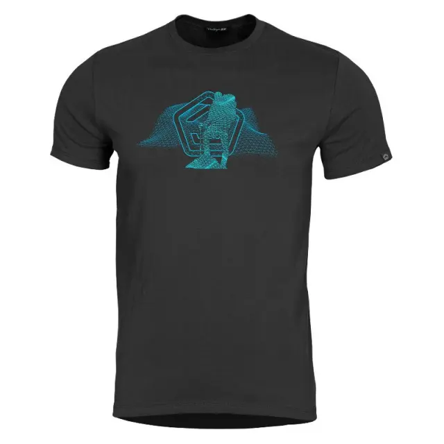 Pentagon Wireframe T-Shirt -Μπλούζα Κοντομάνικη για Καθημερινή Χρήση  - 01-Black-Μαύρο
