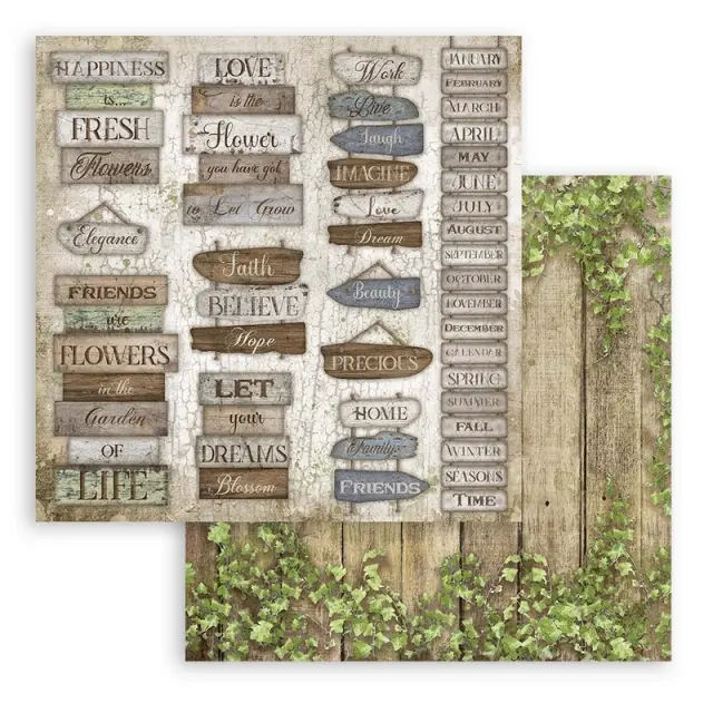 Χαρτιά scrapbooking Stamperia 10τεμ, 30.5x30.5cm, Romantic Garden House 2