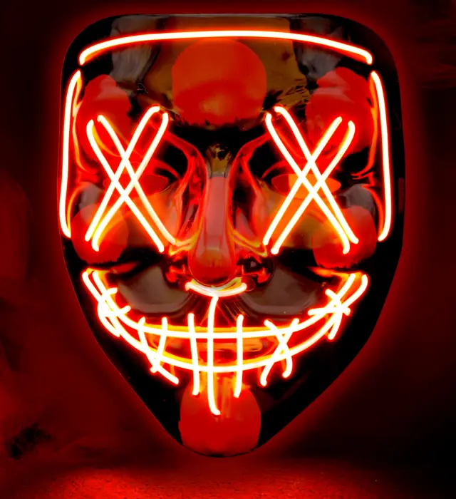 Αποκριάτικο Αξεσουάρ Orange Led Monster Μάσκα (Widmann) (W-30330) 2