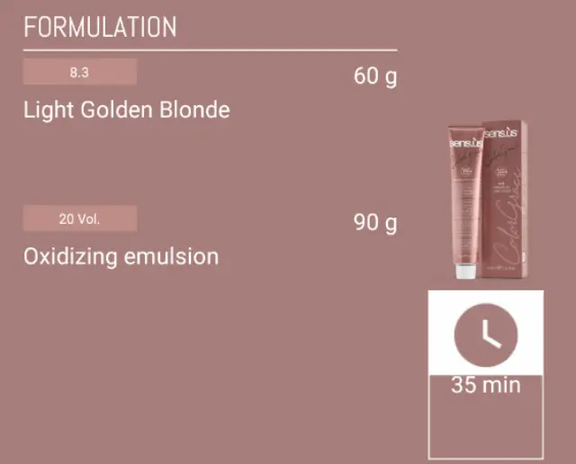 Sensus Color Grace M3K 8.3 Light Golden Blonde 100ml - (μόνιμη βαφή ανοιχτό ξανθό ντορέ) 3