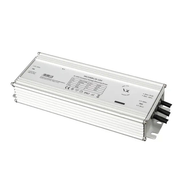 10081/0-10V Τροφοδοτικό MEANWELL 24V 400W 1-10V Dimmable IP67 Ασημί