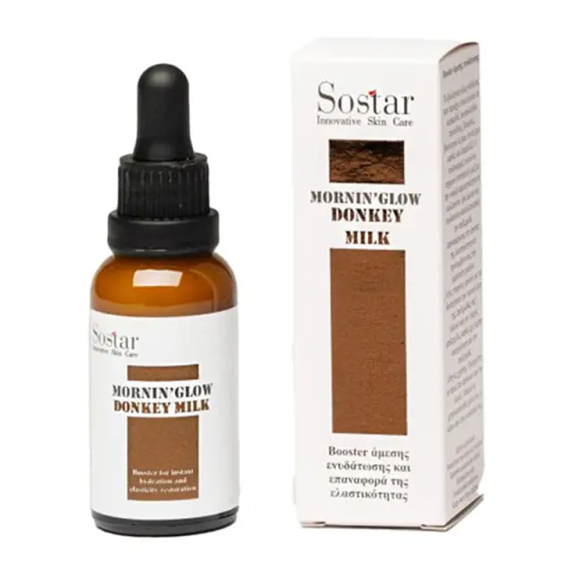 Sostar Mornin Glow Donkey Milk Ενυδατικό Booster Προσώπου με Γάλα Γαϊδούρας, 30ml