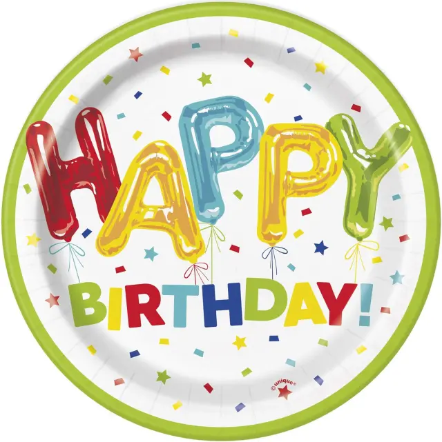 Πιάτα Γλυκού Happy Balloon Birthday / 8 τεμ