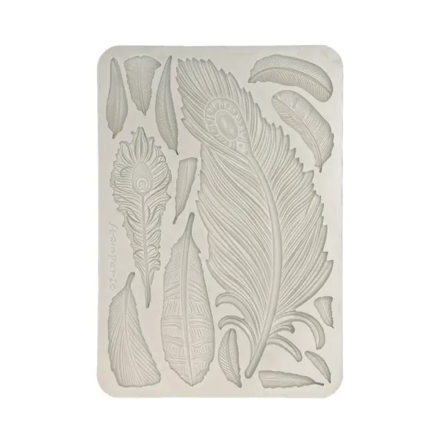 Καλούπι σιλικόνης A5, 15×21cm, Stamperia, Masquerade, Feathers 2