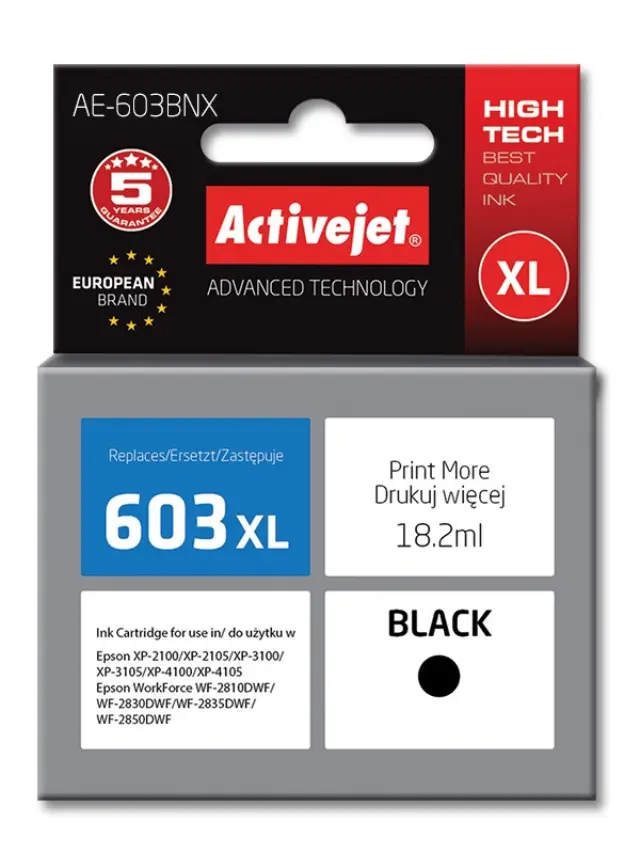 Activejet AE-603BNX ink (replacement for Epson 603XL T03A14 Supreme 18,2 ml black)