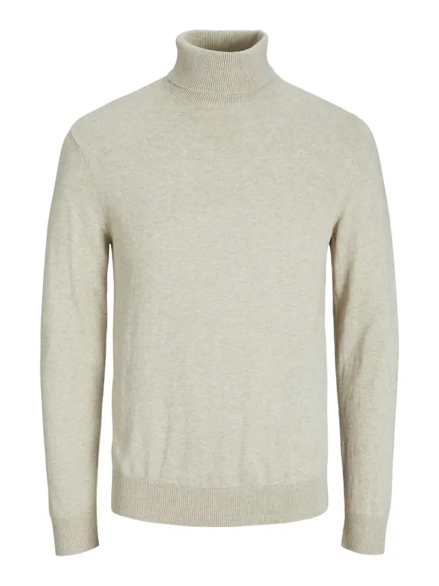 JJEEMIL KNIT ROLL NECK NOOS Oatmeal - S